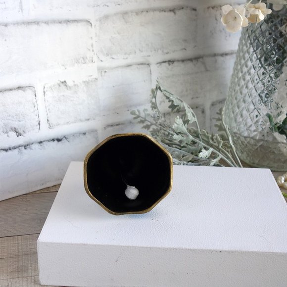 Vintage Checks Bell Black and White Check Decor Hand Painted Collectible Figure - Picture 4 of 6